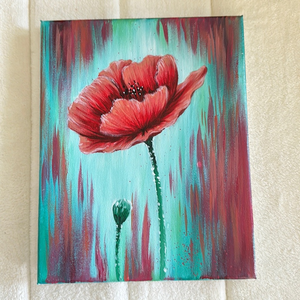Peony painting original handpainted